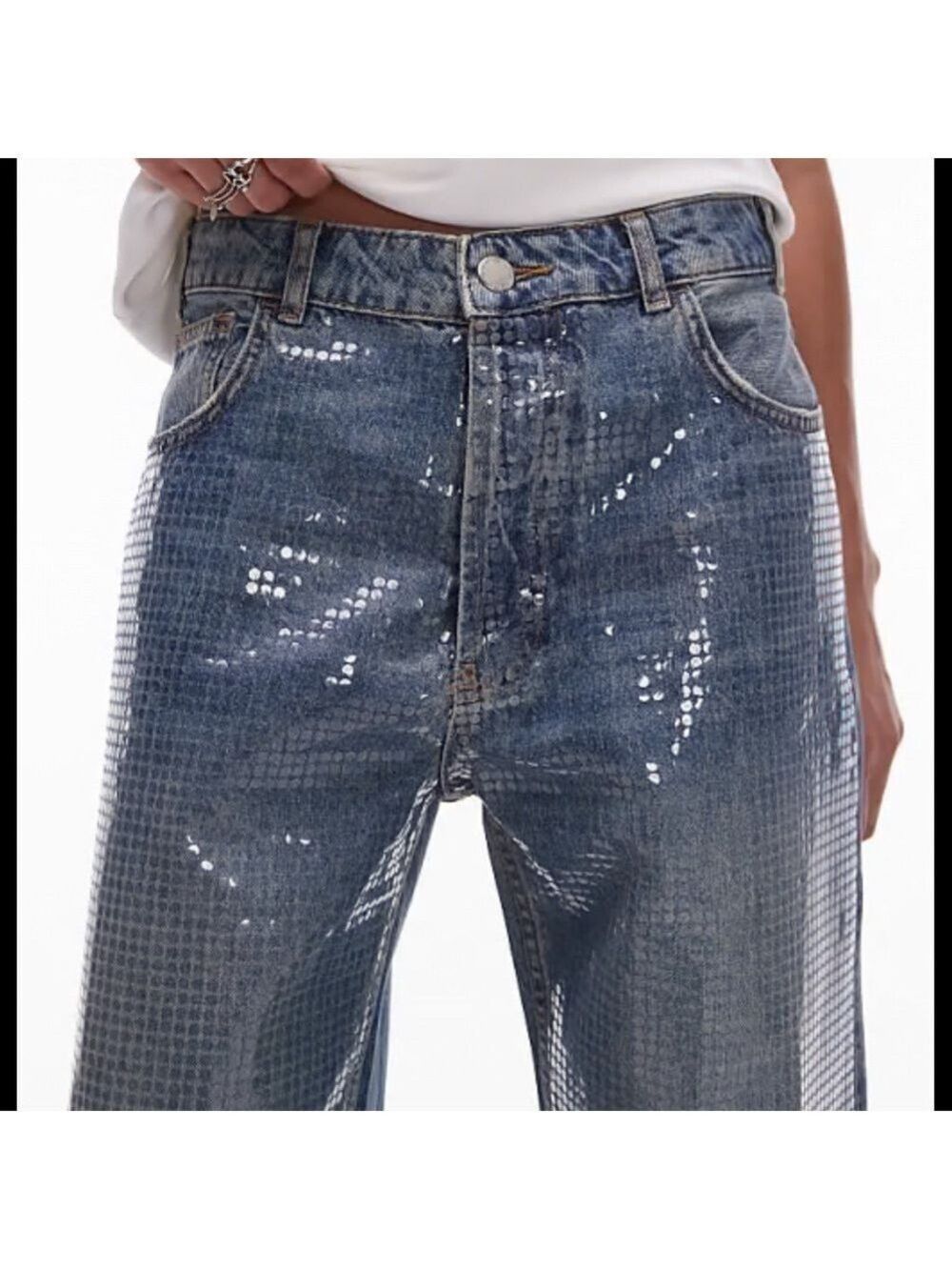 ALMOST FAMOUS EMBELLISHED (front only) Denim Mid Rise  Bootcut Jeans  sz 1 NWT